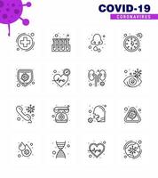 COVID19 corona virus contamination prevention Blue icon 25 pack such as protection time allergy seconds nose viral coronavirus 2019nov disease Vector Design Elements