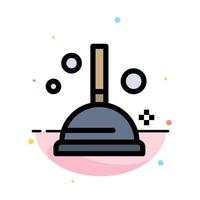 Cleaning Improvement Plunger Abstract Flat Color Icon Template vector