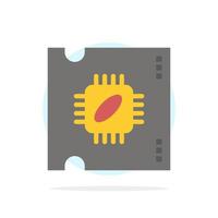 Cpu Microchip Processor Processor Chip Abstract Circle Background Flat color Icon vector