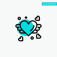 Loving Love Heart Wedding turquoise highlight circle point Vector icon