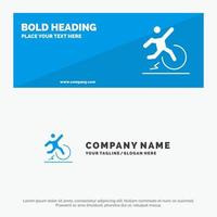 Business Change Comfort Escape Leave SOlid Icon Website Banner and Business Logo Template vector