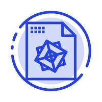 File Processing 3d Design Blue Dotted Line Line Icon vector