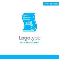 informe de papel de marketing de datos comerciales de análisis de auditoría plantilla de logotipo sólido azul lugar para el eslogan vector