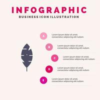 Feather Ink Write Infographics Presentation Template 5 Steps Presentation vector