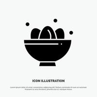 Bowl Celebration Easter Egg Nest solid Glyph Icon vector