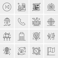 16 Universal Business Icons Vector Creative Icon Illustration to use in web and Mobile Related project