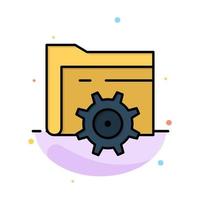 Folder Setting Gear Computing Abstract Flat Color Icon Template vector