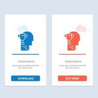 Mind Brian Award Head  Blue and Red Download and Buy Now web Widget Card Template vector