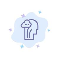 Activity Brain Mind Head Blue Icon on Abstract Cloud Background vector