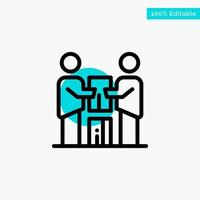 Business Cooperation Partners Partnership Team turquoise highlight circle point Vector icon