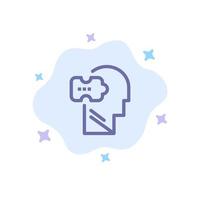 Logic Mind Problem Solving Blue Icon on Abstract Cloud Background vector