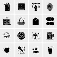 16 iconos de negocios universales vector ilustración de icono creativo para usar en proyectos relacionados con la web y dispositivos móviles