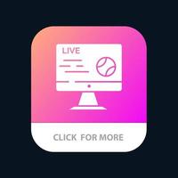 Football Live Soccer Sport Stream Mobile App Button Android and IOS Glyph Version vector