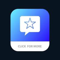 Chat Favorite Message Star Mobile App Button Android and IOS Glyph Version vector