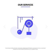 Our Services Device Machine Science Science Machine Solid Glyph Icon Web card Template vector