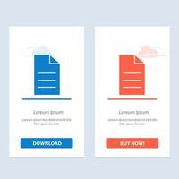 File Data User Interface  Blue and Red Download and Buy Now web Widget Card Template vector