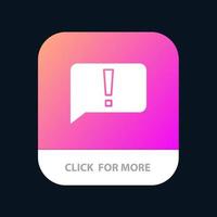 Chat Error Basic Ui Mobile App Button Android and IOS Glyph Version vector