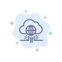 Internet Think Cloud Technology Blue Icon on Abstract Cloud Background vector