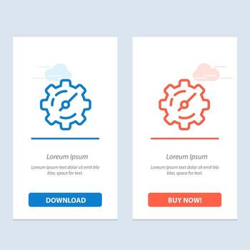 Gear Setting Timer  Blue and Red Download and Buy Now web Widget Card Template vector