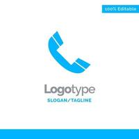 Call Phone Ring Telephone Blue Solid Logo Template Place for Tagline vector