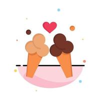 Ice Cream Love Travel Sweet Abstract Flat Color Icon Template vector