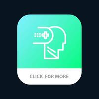 Health Mental Medical Mind Mobile App Button Android and IOS Line Version vector