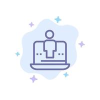 Computer Digital Laptop Technology Marketing Blue Icon on Abstract Cloud Background vector