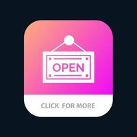 Open Shop Board Mobile App Icon Design vector