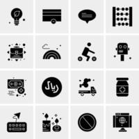 16 iconos de negocios universales vector ilustración de icono creativo para usar en proyectos relacionados con la web y dispositivos móviles