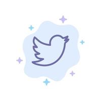 Network Social Twitter Blue Icon on Abstract Cloud Background vector