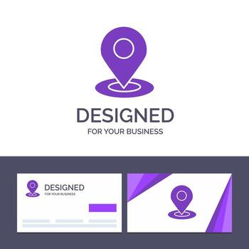 tarjeta de visita creativa y plantilla de logotipo examinar mapa ubicación de navegación ilustración vectorial vector