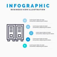 Education Library Read Reading Line icon with 5 steps presentation infographics Background vector