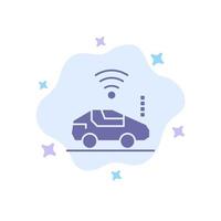 Auto Car Wifi Signal Blue Icon on Abstract Cloud Background vector