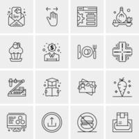 16 iconos de negocios universales vector ilustración de icono creativo para usar en proyectos relacionados con la web y dispositivos móviles