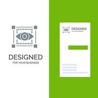 Visual View Sketching Eye Grey Logo Design and Business Card Template vector