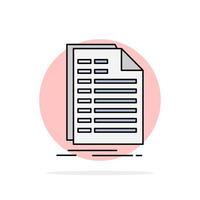 Bill excel file invoice statement Flat Color Icon Vector