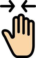 Hand Gesture Pinch Arrow zoom in  Flat Color Icon Vector icon banner Template