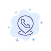 Telephone Phone Map Location Blue Icon on Abstract Cloud Background vector