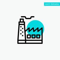 Building Factory Construction Industry turquoise highlight circle point Vector icon