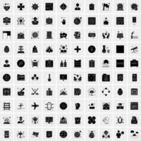 Set of 100 Business Solid Glyph icons vector