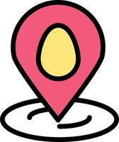 Location Pin Map Easter  Flat Color Icon Vector icon banner Template