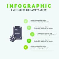 Deadline Business Planning Time Solid Icon Infographics 5 Steps Presentation Background vector