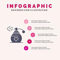 Perfume Love Gift Infographics Presentation Template 5 Steps Presentation vector