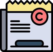 Copy Copyright Restriction Right File  Flat Color Icon Vector icon banner Template