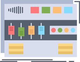 módulo de masterización de audio montaje en rack sonido color plano icono vector