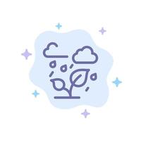 Green Trees Cloud Leaf Blue Icon on Abstract Cloud Background vector