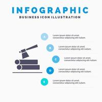 hacha registro madera sólido icono infografía 5 pasos presentación antecedentes vector