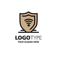 Internet Internet Security Protect Shield Business Logo Template Flat Color vector