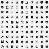 conjunto de 100 iconos de glifos sólidos de negocios vector