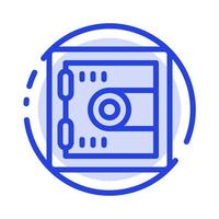Locker Lock Motivation Blue Dotted Line Line Icon vector